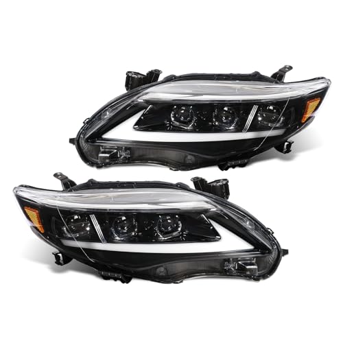 PENSUN Modified Headlight Assembly Pair Fit for Toyota Corolla 2011 2012 2013 Front Left Driver Side&Right Passenger Side Halogen Turn Signal Headlamp Replacement - 8115002B50 8111002B50