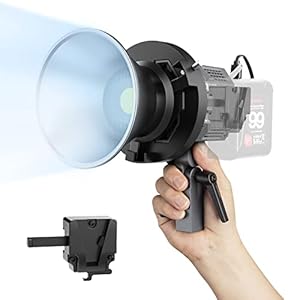 Colbor CL60+VM2 65W COB Dauerlicht 2700K-6500K Videoleuchte LED mit V-Mount Adapter und D-Tap zu Typ-C Kabel, Tageslight mit APP für Videoaufnahme Fotostudio, COB-Videoleuchte-Studio-Dauerlicht-Bowens