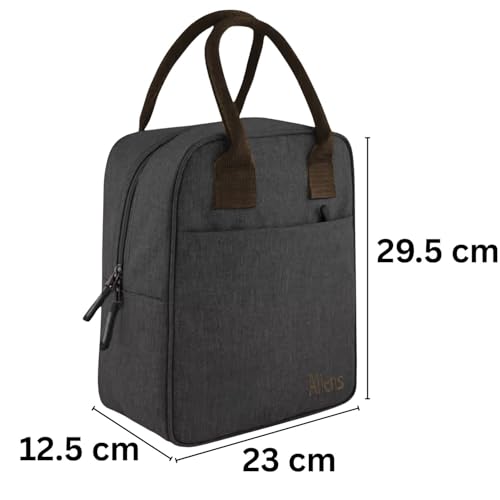 Image of Aliensware Insulated Lunch /Tiffin /Travel /Storage Bag, Water-Repellent, Keeps Hot and Cold Lunch Box for Unisex - Office, Travel, School, College and Picnic Lunch Box & Bottle Aliens-Black