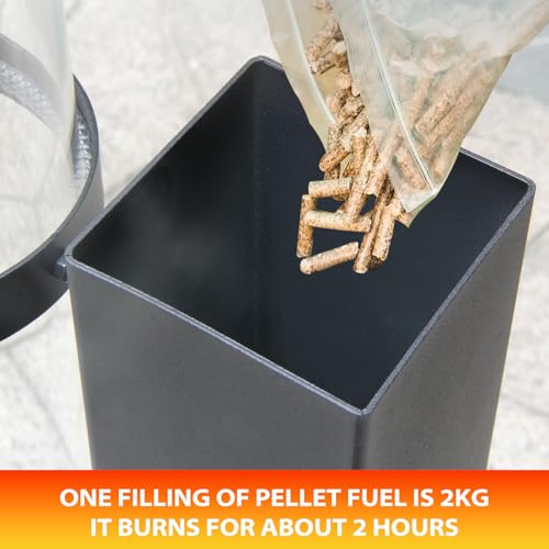 Beneouya 164 cm Raketenofen mit Glasrohr, Feuersäule und Pelletofen, Terrassenheizer und Gartenkamin für den Garten und die Terrasse