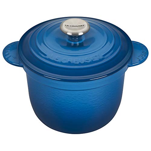 Le Creuset Enameled Cast Iron Rice Pot with Lid & Stoneware Insert, 2.25 qt., Marseille by Le Creuset - Used condition - US$234.41