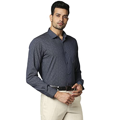 Image of Park Avenue Men's Pure Cotton Checks Pattern Regular Fit Semi Cutaway Collar Half Sleeve Formal Shirt