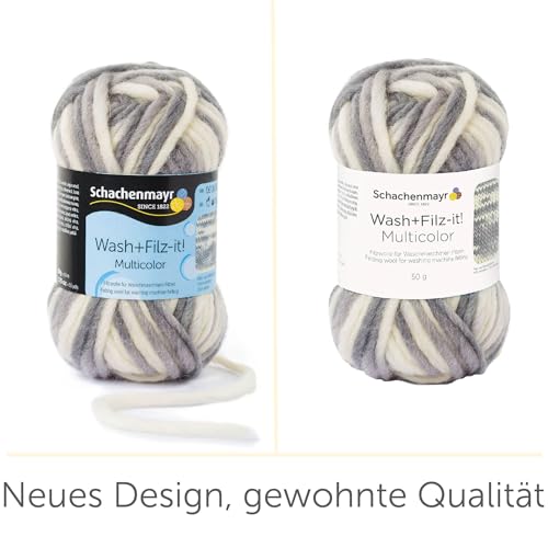 Schachenmayr Wash+Filz-It! 50G Natur-Grau Multicolor Filzgarne – Bild 7