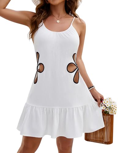 Blooming Jelly Womens Swimsuit Coverup Scoop Neck Bathing Suit Cover Up Adjustable Spaghetti Straps 2024 Beach Cover Ups