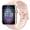 FITNIV Smart Watch, 1.55 Inch Touch Screen Smartwatch for Android and iOS Phones, Fitness Tracker with Heart Rate & SpO2 & Sleep Monitor, 5ATM Waterproof Pedometer Watch for Women Men, Pink