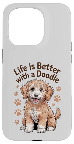 Life is Better with a Doodle�AGoldendoodle �X�}�z�P�[�X iPhone 15 Pro �p