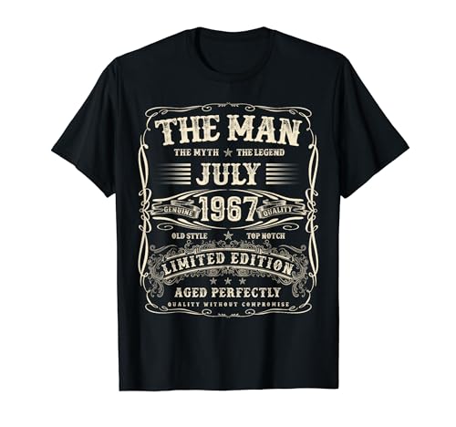 Julio de 1967 Man Legend Regalos de cumpleaños número 57 para hombres de 57 años Camiseta