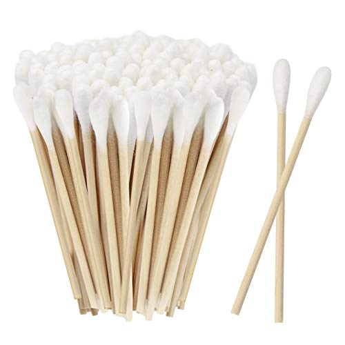 500 Pcs Swabs Cotton Sticks, Bantoye 2.8 Inches Cleaning Sterile Sticks with Wooden Handle for Wound Clean, Cleaning Makeup, Removal Residue