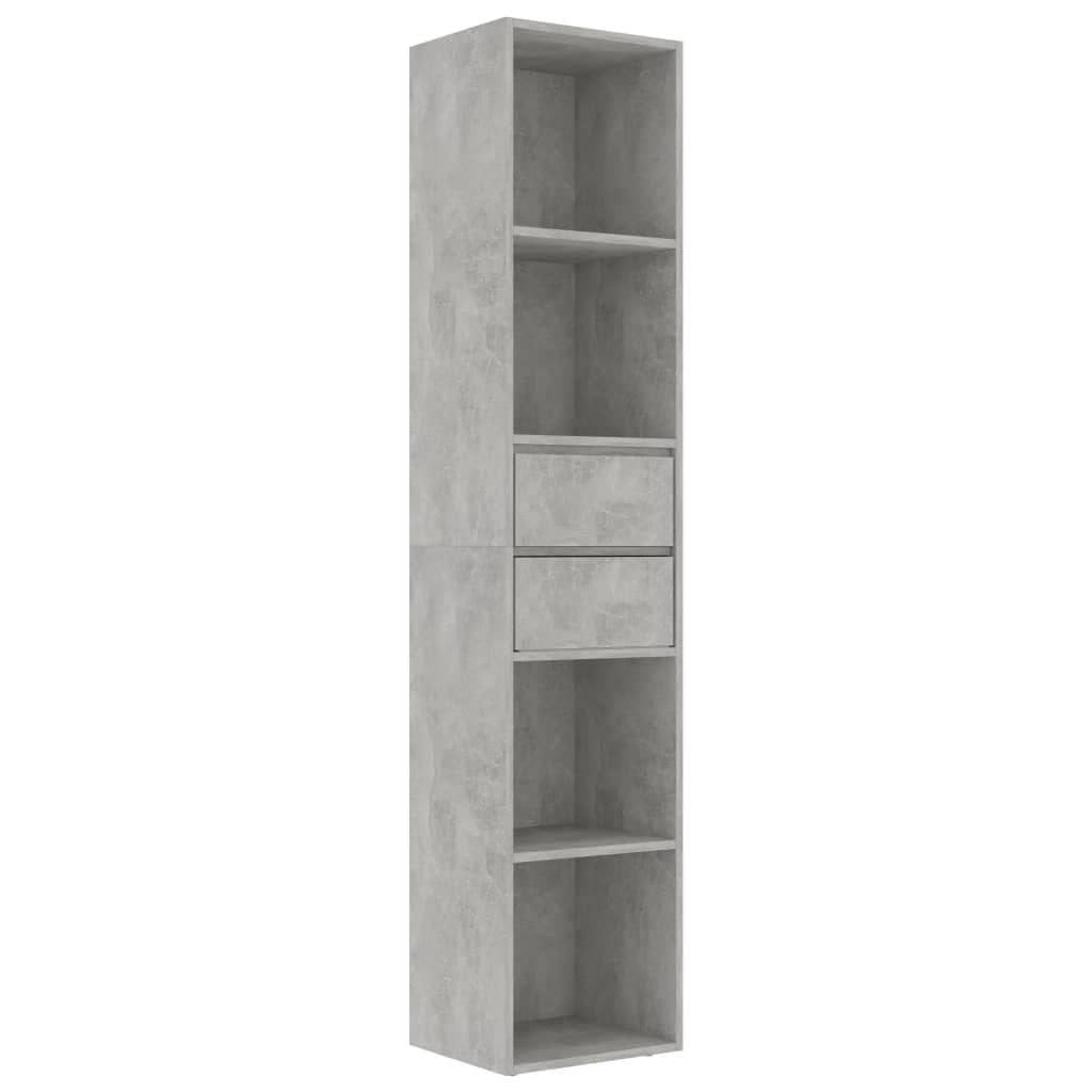 vidaXL Estantería Estante de Libros Mueble Archivador Decoración Oficina Hogar Habitación Estable Duradera de Contrachapada Gris Hormigón 36x30x171 cm