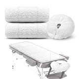 ChoJiah Abundance Deluxe Quilted Fleece Massage Table Pad Set, Includes Face Cradle Cover & Table Pa