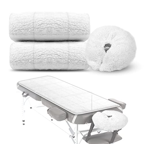 Chojiah Abundance Deluxe Quilted Fleece Massage Table Pad Set, Includes Face Cradle Cover & Table Pad #TOP16