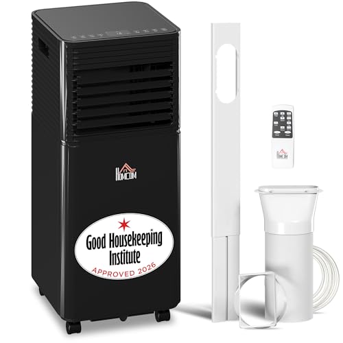 HOMCOM Portable Air Conditioner 5000 BTU, 4-in-1 Cooling, Fan, Dehumidifier & Sleep Mode, Mobile Air Conditioning Unit with Remote, 24H Timer, Window Kit for 18㎡, Good Housekeeping Institute Approved