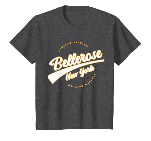 Retro Athletic Bellerose NY Clothing T-Shirt, Youth, Dark Heather Grey, Large