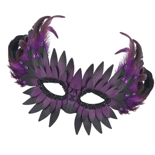 Masque de hibou à plumes pour défilé et soirées costumées légères - 3