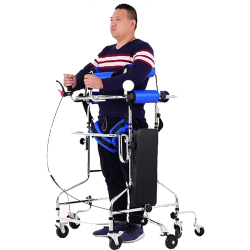 Walking Aid for The Disabled, 8-Wheel Anti-Tilt, Adjustable Height, Walking Aid for The Elderly, Hemiplegia Rehabilitation Standing Frame, Suitable for 58-71 Inches, Can Bear 220 Pounds,Male+Female