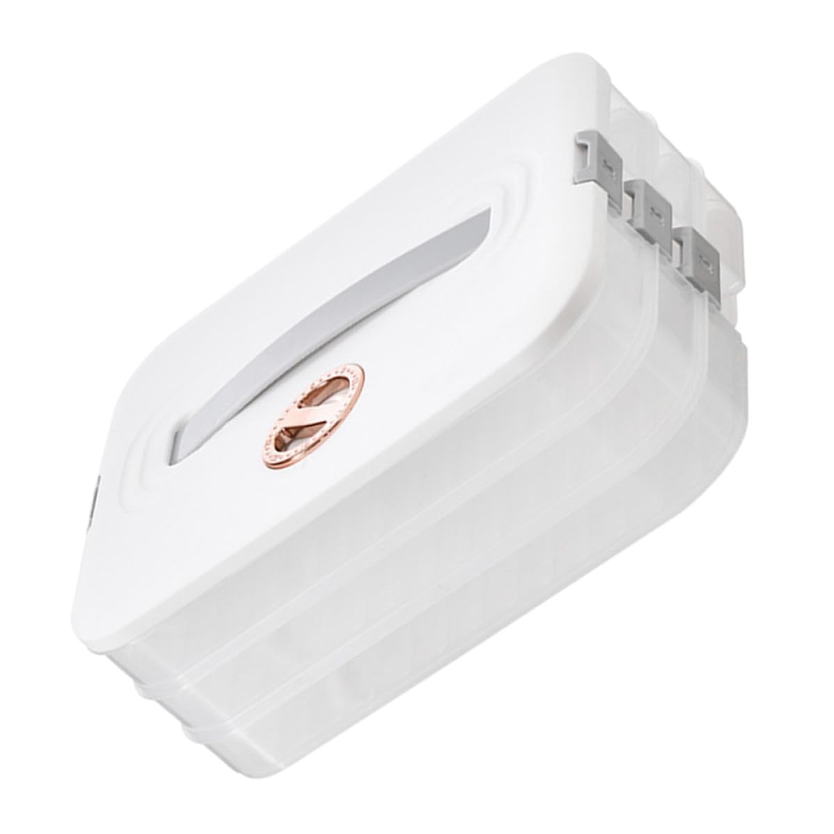 Boîte Hermétique Blanche Facile à Trouver Transporter pour Raviolis en Pp Couvercle, Rangement Pratique à 3 Niveaux pour Congélateur et Placard Réutilisable