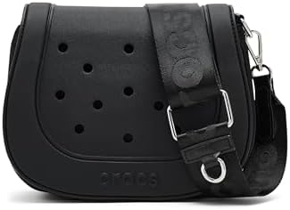 Crocs Matte Polyester Crossbody Bag With Eva Front, Black, One Size, Matte Polyester Crossbody Bag With Eva Front