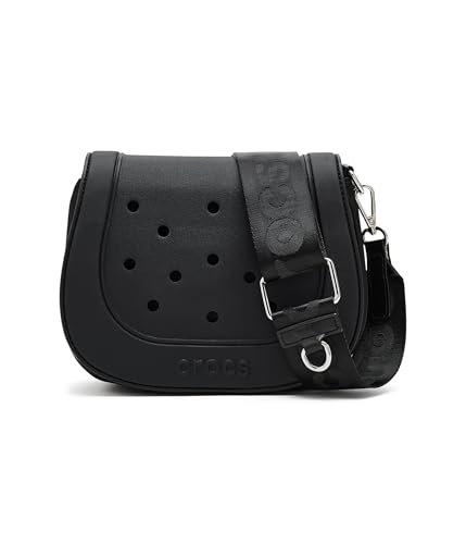 Crocs, Women's, Matte Polyester Crossbody Bag with Eva Front, Black, One Size