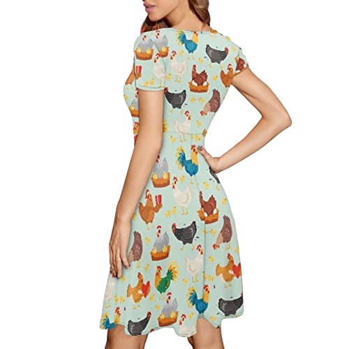 Image of Biyejit Women's Summer Casual Short Sleeve T-Shirt Swing Dress Crew Neck Plus Size S-4XL