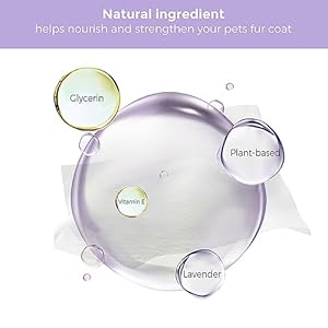 Dog Wipes, 100 Count Pet Grooming Wipes, Conditioning Shine Coat, Cleaning and Deodorizing, Pet Wipes for Dogs & Cats, for Sensitive Skin (Lavender)