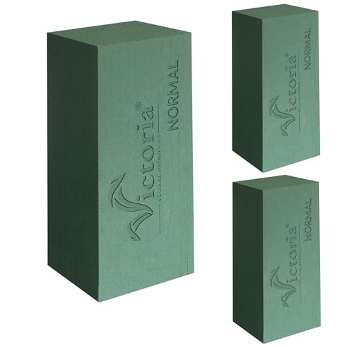 Creativery Ladrillo de espuma húmeda, 23 x 11 x 7,5 cm, juego de 3 unidades – para floristas profesionales y aficionados – Esponja de flores – Material de flores – Accesorios y suministros de