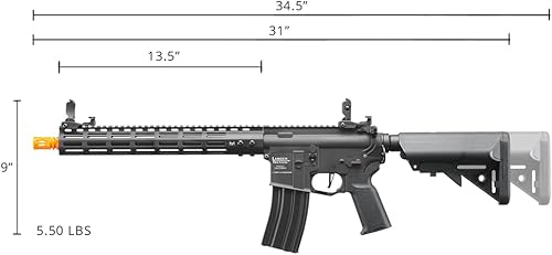 Vista 5 de Lancer Tactical Gen 2 Proline M4 Rifle de aire comprimido de metal completo de 9 pulgadas/14 pulgadas con grúa (ETU y Mosfet incluidos)