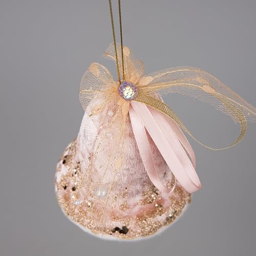 Light Pink Santa Bell 8x10cm - Christmas Tree Hanging Decorations Festive Decorative Ornaments Fairy Tale Themed Xmas Tree Pendant - Image 4