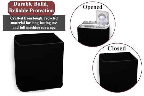 Image of The Furnishing Tree Polyester Waterproof Semi Automatic Washing Machine Cover Compatible for Whirlpool 6 Kg, 6.2 Kg, 6.5 Kg, 7 Kg & 7.2 Kg, DxWxH In Cms: ( 51x83.8x96.5 ), Black