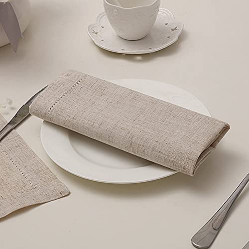 Zestaw 12 lnianych, bawełnianych ściegów obiadowych, serwetek koktajlowych wielokolorowych, wielu rozmiarów(White 50x50cm)