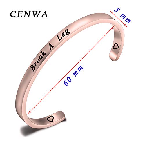 Image of CENWA Theatre Jewelry Theatre Drama Gift Break A Leg Keychain Drama Mask Bracelet Jewelry Tragedy and Comedy Jewelry(Break A Leg cuff -RG)