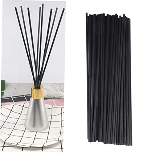 50 varillas difusoras negras de ratán natural para aroma miniatura 6
