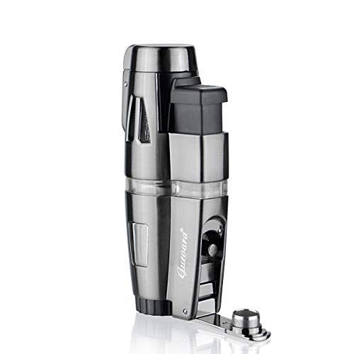 Torch Lighters Butane Refillable Cigar Lighter 3 Jet Flame Strong Flame Windproof with Punch（No Fuel Include) - Thumbnail 4