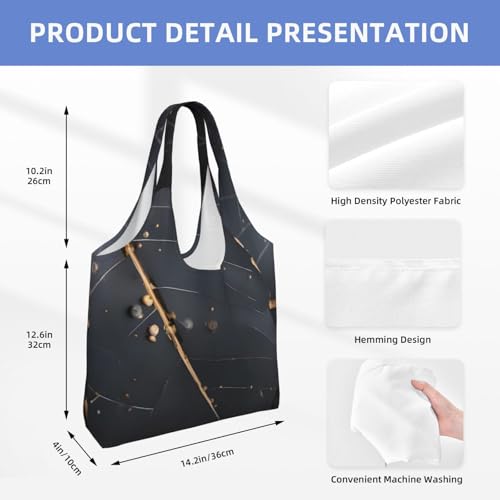 Enchanted Plant Leaves Printed Canvas Bag Women's Fashion Shoulder Tote Bag Lightweight Shopping Bag4