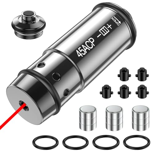 ROTSGNEE 45ACP Laser Training Cartridge Dry Fire Training System for Dry Fire Practice and Shooting Training with 3 Set Batteries and Replaceable Back Cover