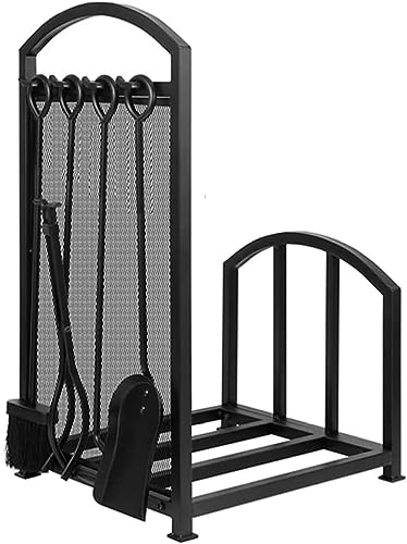 SXHYSL Leñero De Exterior De Metal Resistente, Soporte para Leña De Acero para Chimenea,