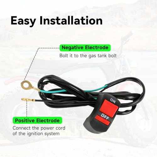 XIKOBY Mini Bike On Off Kill Switch Compatible with Predator 212cc 196cc Coleman CT200U BT200X CT200U-EX B200R CT100U Minibike Parts Baja Warrior DB30 Massimo MB200 Motovox with Cruise Assist 2PCS