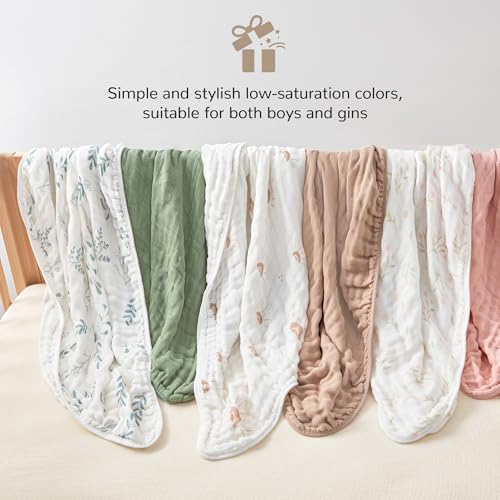 Image of JELLYMONI Muslin Baby Hooded Bath Towels for Newborn, 2 Pack 100% Cotton Baby Bath Towel with Hood for Baby, Infant, Toddler and Kids, Large 32 x 32 Inch Baby Bath Towels Soft and Absorbent