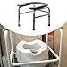 Generic Portable Commode Stool for Bathroom with Adjustable Height, Black