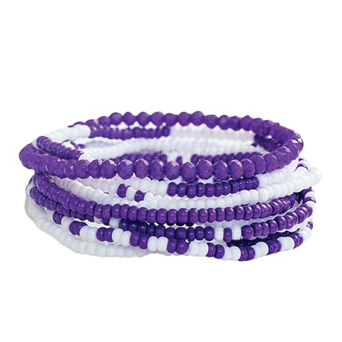 INK + ALLOY Juego de 10 pulseras para el día del partido, pulseras de cuentas para trajes de partido de fútbol, joyería hecha a mano para estudiantes universitarios, profesores, madres de fútbol