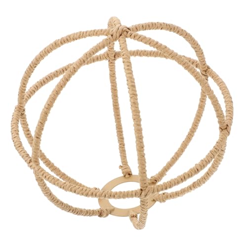 AUTSUPPL 日式?藤編ランプシェード カーキ色球形シェード 天井用壁付けプラグイン対応 で耐久性ある装飾照明 リビング レストラン カフェ向