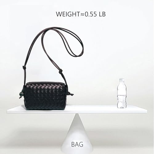 Woven Crossbody Bags For Women, Small Handmade Purse Clutch Shoulderbag Handbag Vegan Leather Zipper Closure Bags4