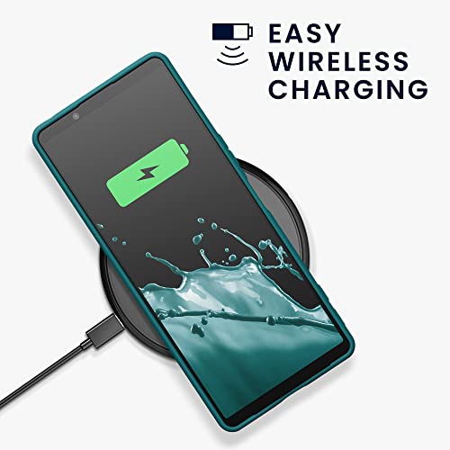 kwmobile Case Compatible with Sony Xperia 1 IV Case - Soft Slim Protective TPU Silicone Cover - Teal Matte