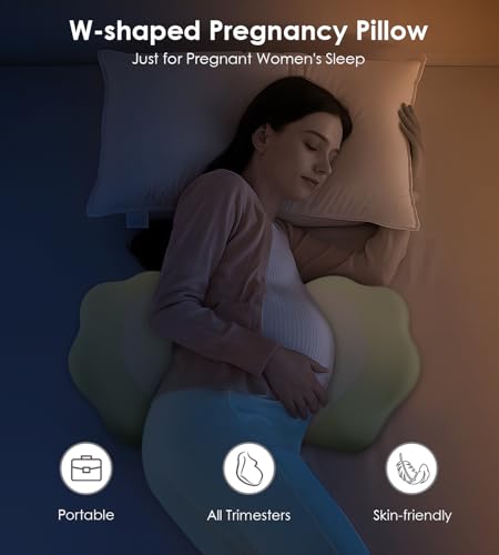 Image of Memory Foam Pregnancy Pillows for Sleeping, Side Sleeper Maternity Pillow Support for Back Belly HIPS, Adjustable Wedge Pillow for Pregnant Women, Side Sleeping Pregnant Pillows with Pillowcase