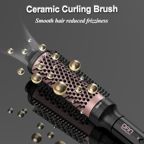 Image of DAN Technology ThermalBrush,Non-Blowing Heated Round brush, Ceramic Curling Brush for Blowout Look,Dual Voltage travel Curling Brushs, Dual PTC Fast Style thermal round brushs, 1.5 Inch(Black)