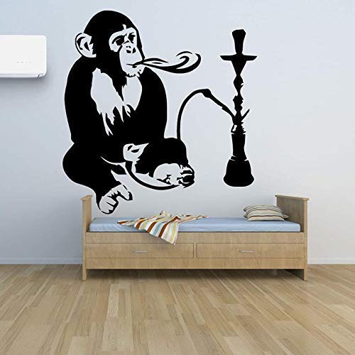 Lustiger Affe Mit Shisha Vinyl Aufkleber Home Interior Dekoration Shisha Entspannung Arabische Wandaufkleber Abnehmbare…