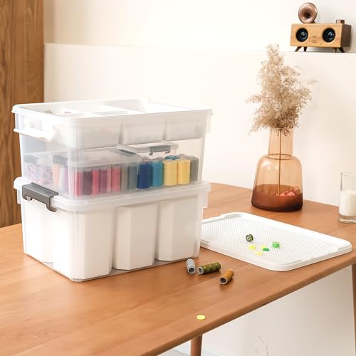 Image of Citylife 17QT 2-Pack Storage bins with Lid 6 Marker inserts Buildable Lid