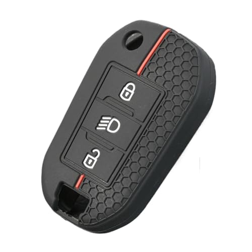 Coque en silicone à 3 boutons pour clé de voiture Peugeot 208 308 et Citroën