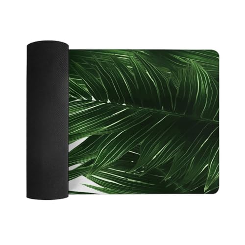 Green Palm Leaves Desk Pad impermeable para computadora miniatura 3