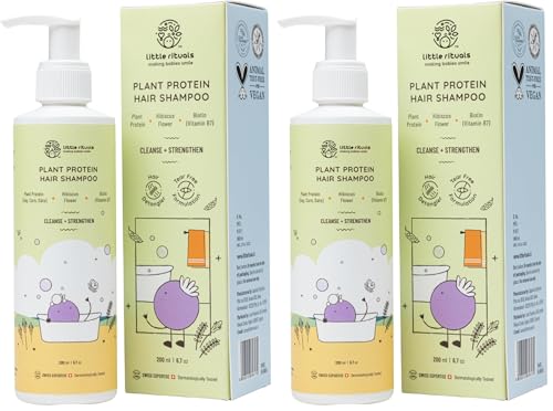 Image of Little Rituals Plant Protein Hair Tear Free Baby Shampoo | Biotin | Chlorine & Hard Water Protection | Urban Dust & Pollution Defense | Natural Shine & Strong Hair for Babies & Kids | Natural & Plant Based | MADE SAFE | pH Balanced | 200ml