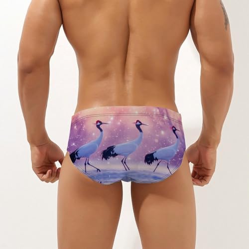 Walking Japanese Cranes Mens Swim Briefs Quick Dry Triangle Trunks Swimsuit Swimming Bikini Swimwear2